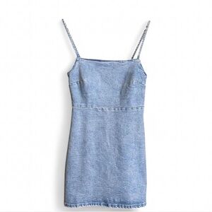 Zara Light Wash Blue Denim Mini Dress Women’s Small Baddie